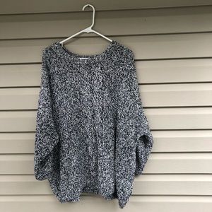 White & Blue Knit Sweater